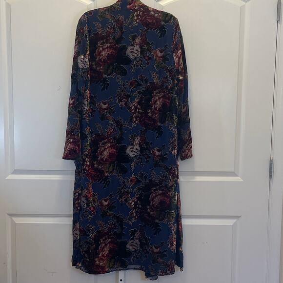 NWT Zara Floral Velvet Burnout Kimono - Women Size M - Multicolored - Picture 9 of 9